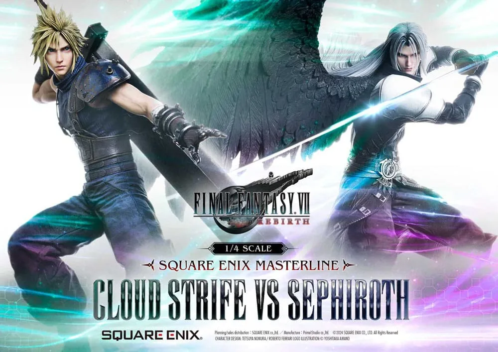 Final Fantasy VII Rebirth Statue Pair – Cloud vs Sephiroth 69 cm 2