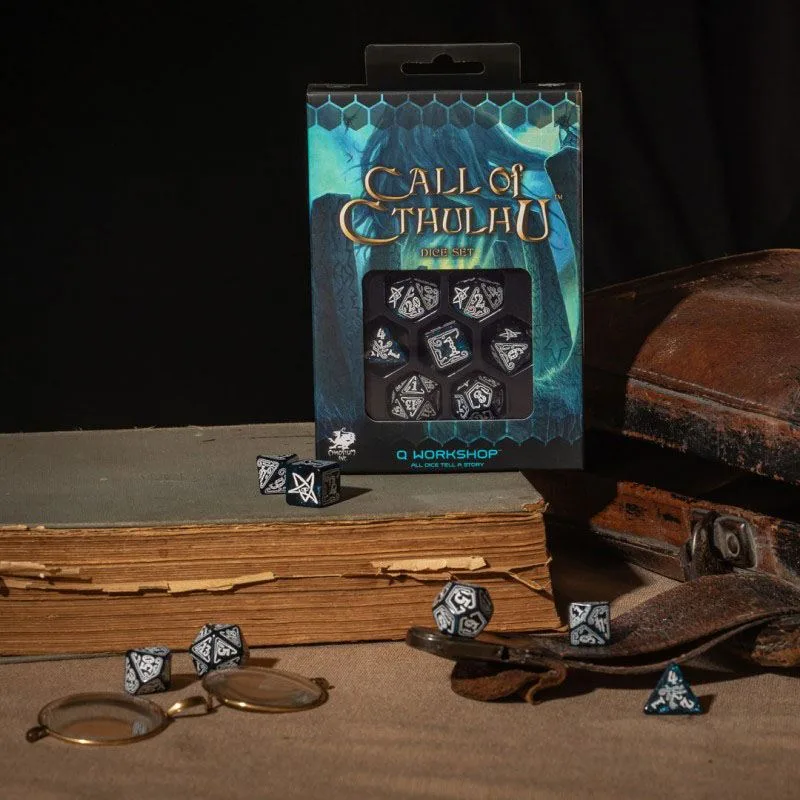 Call of Cthulhu Dobbelset – Abyssal and White 7-delig 8