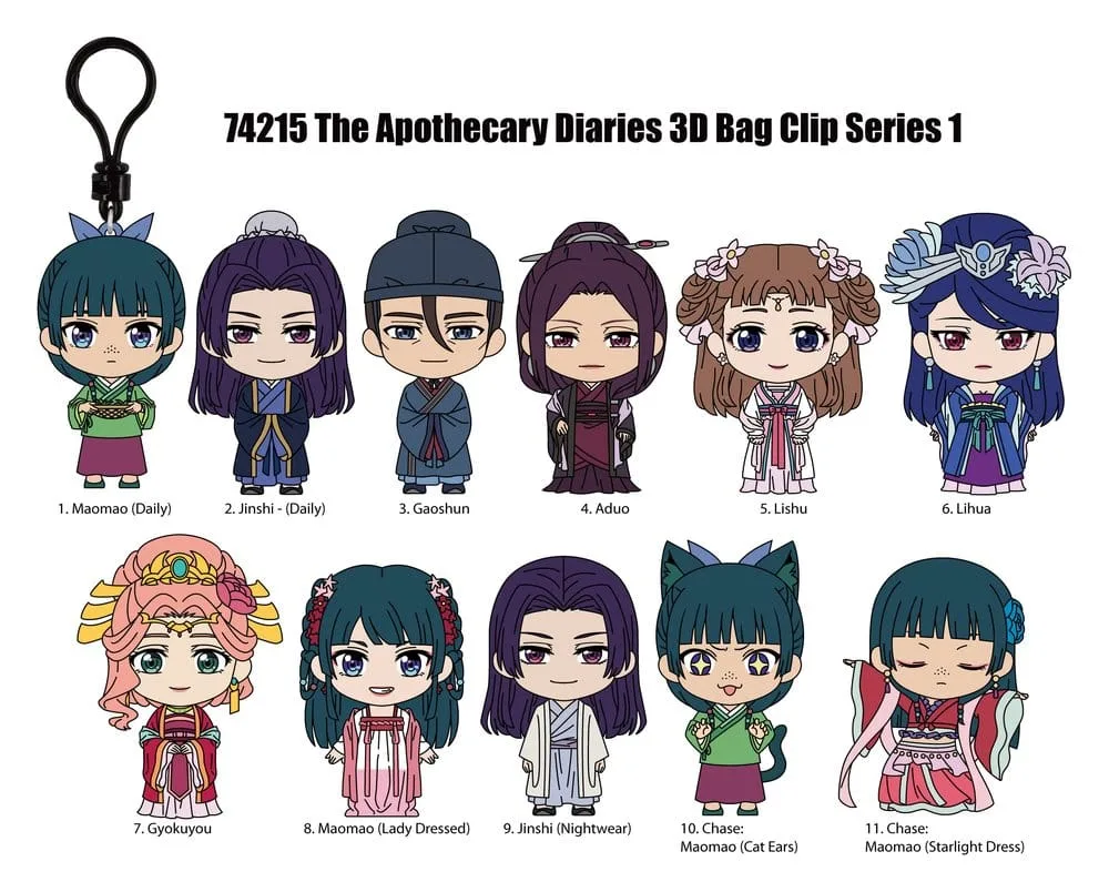 The Apothecary Diaries PVC Bag Clips – Series 1 Display of 24 2
