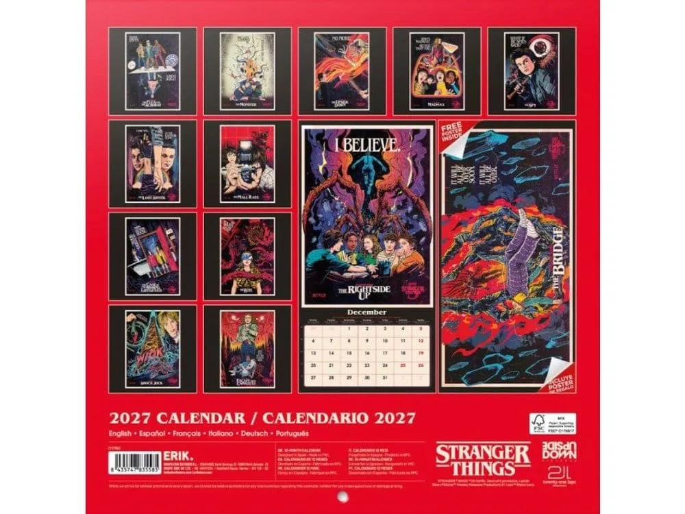 Stranger Things Wandkalender – 2027 29,5 x 29,5 cm 2